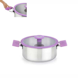 OLLA BRA COLORSTEEL LILA 24CM TAPA CRIST - 0461910022