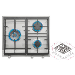 PLACA GAS TEKA EX60.1 3G AI AL DR CI BUT 3F C/WOK 60CM INOX 40212020 - 0572330007