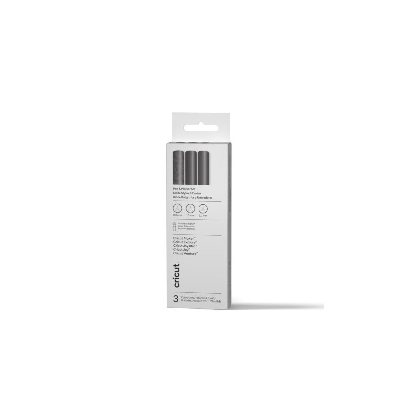CRICUT ROTULADORES METALIZADOS PERMANENTES  DE 1,0 MM, DORADO/PLATA/COBRE (3 UDS.) + ADAPTADOR - 2013186