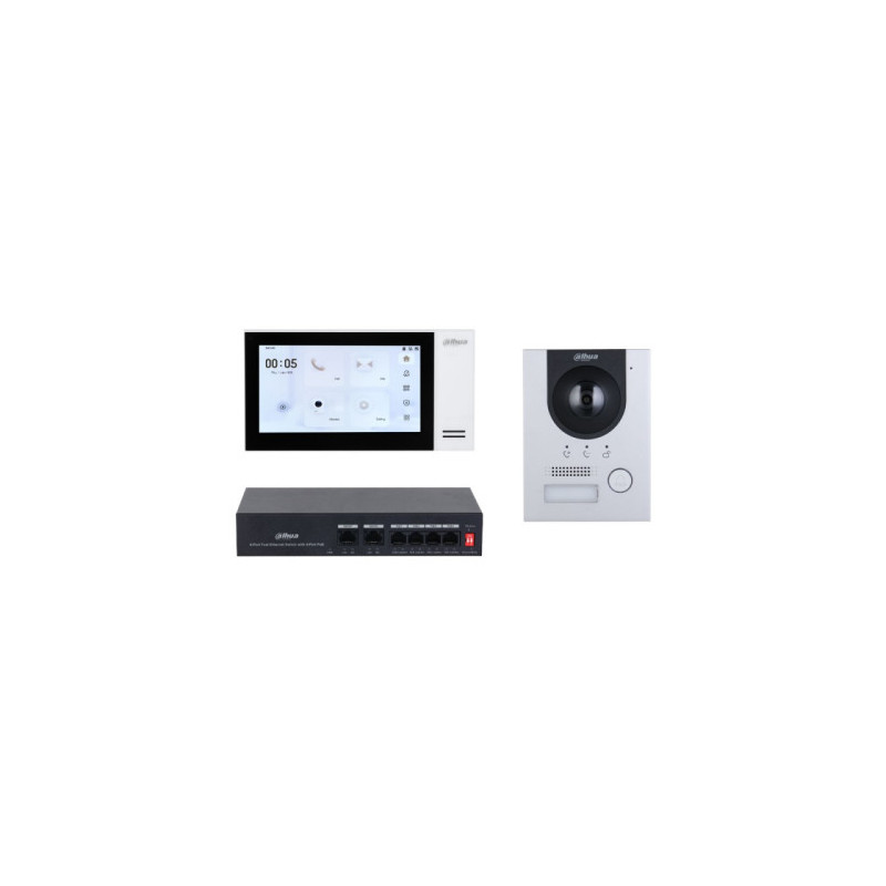 (DHI-KTP01L(S)/DHI-VTO2201F-P-S2/DHI-VTH2421FW-P) DAHUA KIT DE VIDEOPORTERO IP COMPUESTO POR 1X VIDEOPORTERO DHI-VTO2201F-P-S2 1