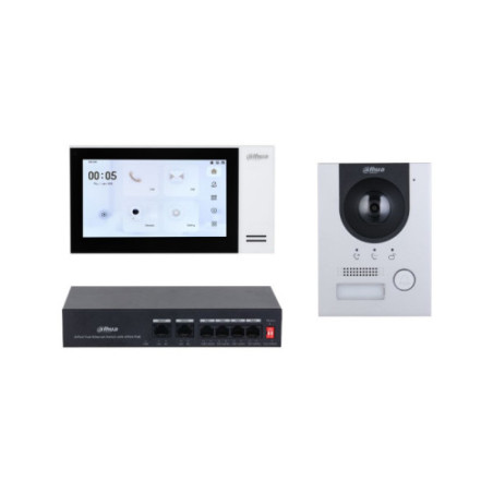(DHI-KTP01L(S)/DHI-VTO2201F-P-S2/DHI-VTH2421FW-P) DAHUA KIT DE VIDEOPORTERO IP COMPUESTO POR 1X VIDEOPORTERO DHI-VTO2201F-P-S2 1