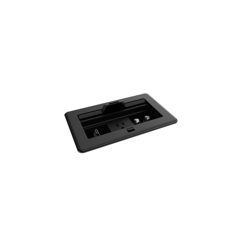 CRESTRON FLIPTOP FT2 SERIES CABLE MANAGEMENT SYSTEM, 202 SIZE, MECHANICAL, PASS-THROUGH LID, BLACK (FT2-202-MECH-PTL-B) 6511668 