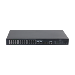 (DH-LR2226-24ET-360-V2) DAHUA SWITCH L2 EPOE GESTIONABLE 24 PUERTOS 10/100 (8 EPOE/EOC + 16 POE) + 2 UPLINK COMBO GIGABIT/SFP - 