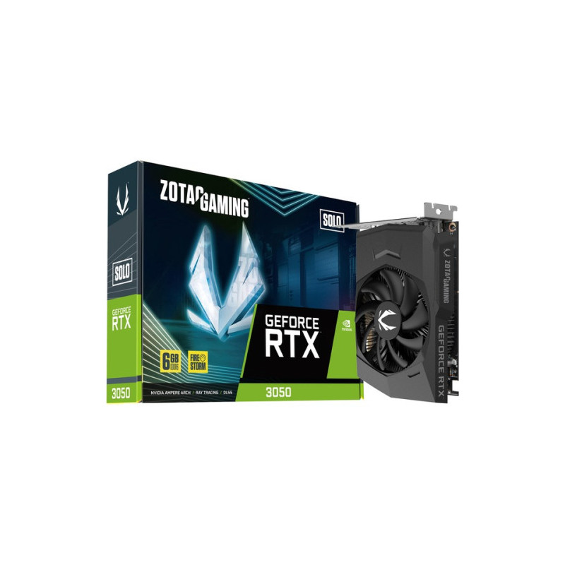 VGA ZOTAC RTX 3050 6GB SOLO GDDR6,NV,RTX3050,GDDR6,6GB,96BIT,HDMI+3DP,1 VENTILADOR (ZT-A30510G-10L) - ZT-A30510G-10L