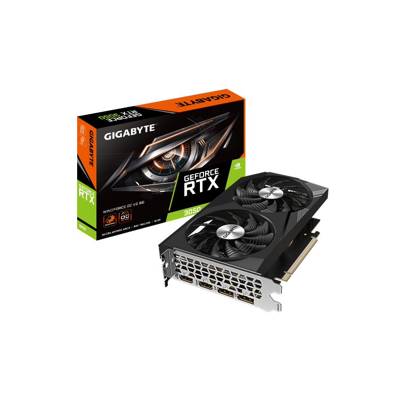 Gigabyte GeForce RTX 3050 WINDFORCE OC V2 8G NVIDIA 8 GB GDDR6 - GV-N3050WF2OCV2-8GD