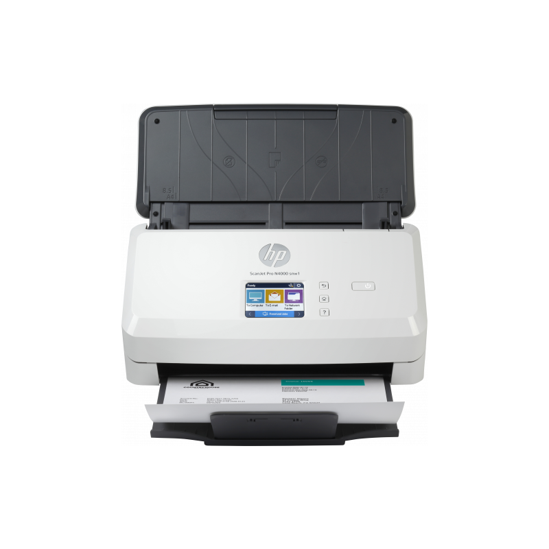 HP Scanjet Pro N4000 snw1 Escáner alimentado con hojas 600 x 600 DPI A4 Negro, Blanco - 6FW08A