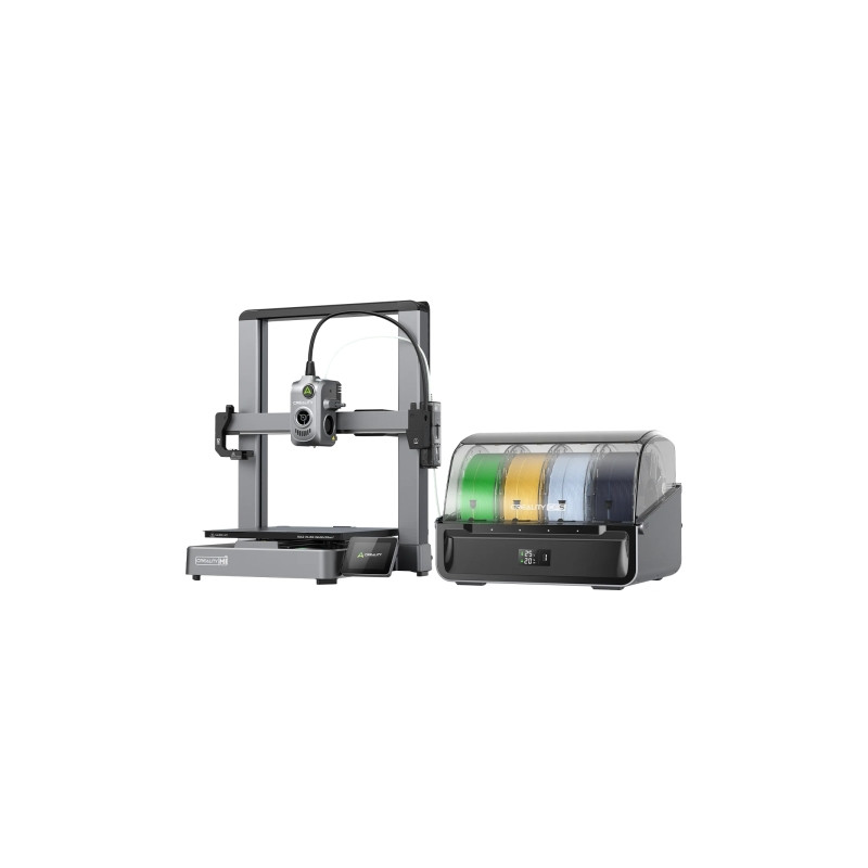 Creality Hi Combo Impresora 3D Abierta + Unidad CFS - Volumen 26x26x30cm - Calibraciones Automaticas - Extrusor Multifuncional -