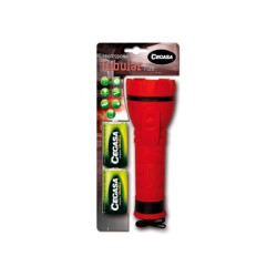 Cegasa Profesional Linterna de 7 LED - Cuerpo de Goma Antideslizante - Resistente a Golpes y Humedad - Funciona con 2 Pilas LR20