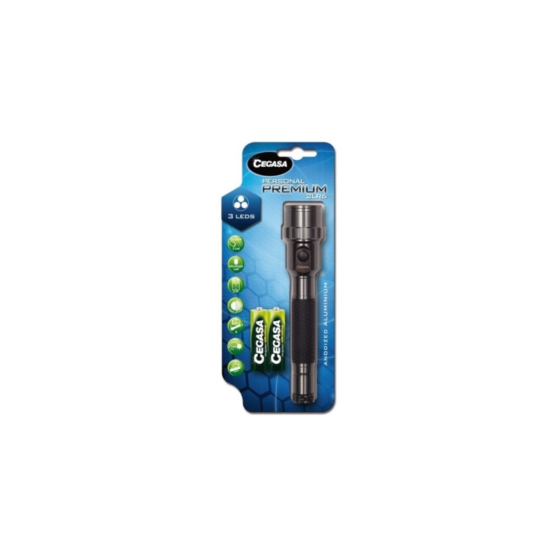 Cegasa Personal Premium Linterna 20lm - Fabricada en Aluminio Anodizado - Resistencia a Golpes y Humedad - Funciona con 2 Pilas 