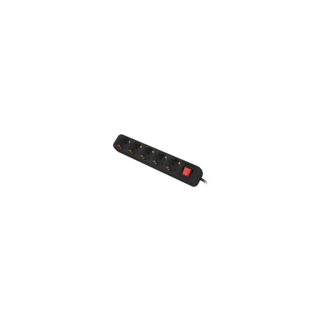 REGLETA LANBERG 5 TOMAS SCHUKO CON PROTECION NEGRA 3M - PS1-05F-0300-BK