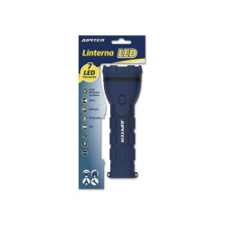 Jupiter Linterna de Luz Blanca 7 LED 100lm - Cuerpo de Goma - Resistencia IP44 - Funciona con 2 Pilas D R20 (No Incluidas) - Col