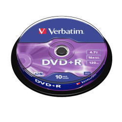 Dvd+R Verbatim 16x Tarrina 10 uds DVDVER10+ - 43498