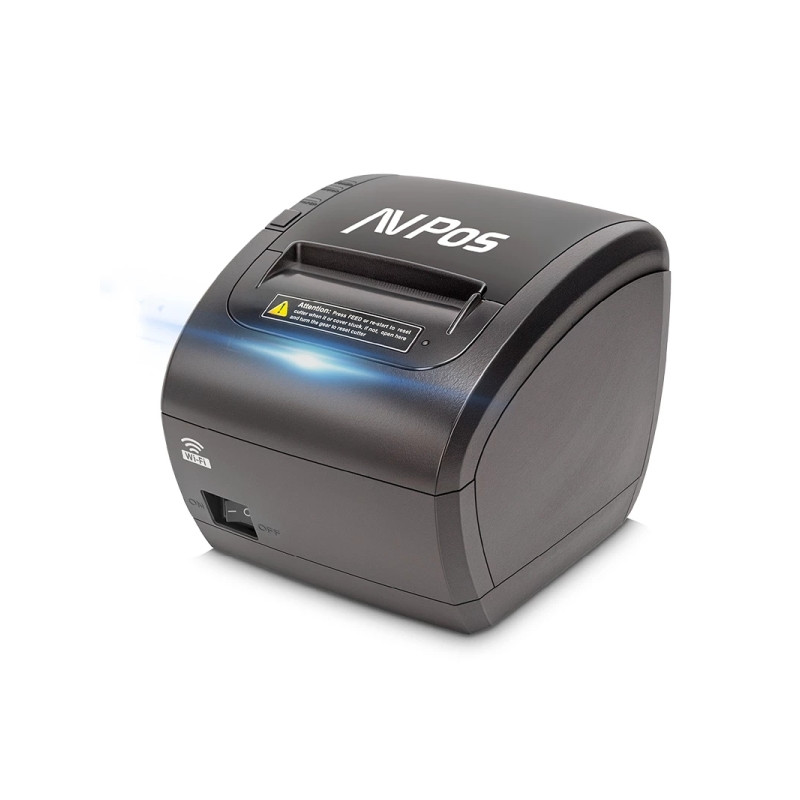 AVPos K90W Impresora Termica Tickets - Velocidad 300mm/s - Avisador Luminoso y Acustico - Cortador Automatico - USB, LAN y WIFI 
