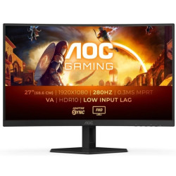 AOC G4 Monitor 27" Curvo 1500R LED Fast Va FullHD 280Hz HDR10 - Respuesta 1ms - Angulo de Vision 178° - HDMI, DisplayPort, Audio