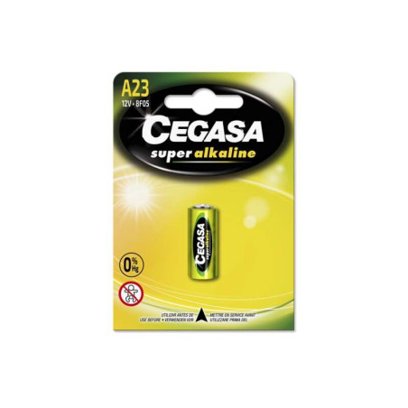 Cegasa Super Alcalina 8F05 Pack de 1 Pila A23 12V - Alta Tecnologia - Fiabilidad - Elevado Rendimiento - Maximas Prestaciones - 