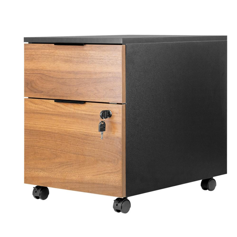 Cajonera phoenix artisan combinación negro y madera nogal - ART-SPACEN