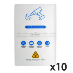 Laminas de fijacion qcharx hidrogel hd hibrida mediante ultravioleta uv pack 10 ud para qx1 - QCHUV10