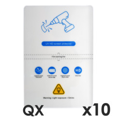 Laminas de fijacion qcharx hidrogel hd qx hibrida mediante ultravioleta uv pack 10 ud para qx1 lite - QCHUVHQ10.LITE
