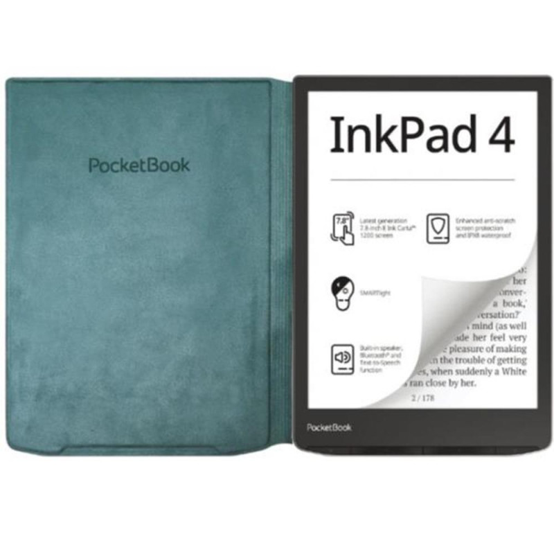 Pocketbook funda 743 flip cover verde oceano version ww para inkpad 4 - inkpad color 2 y 3 - HN-FP-PU-743G-SG-WW