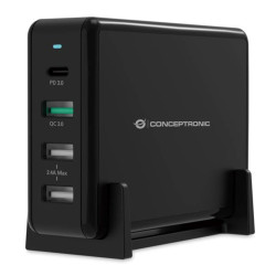 Conceptronic OZUL01B 4-Port 65W USB-PD Charger - OZUL01B