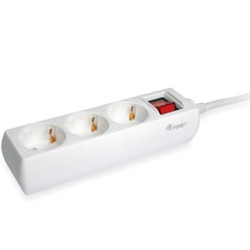 Regleta 3 tomas Equip / Boton apagado-encendido / 1.5 metros / 245551 - 245551