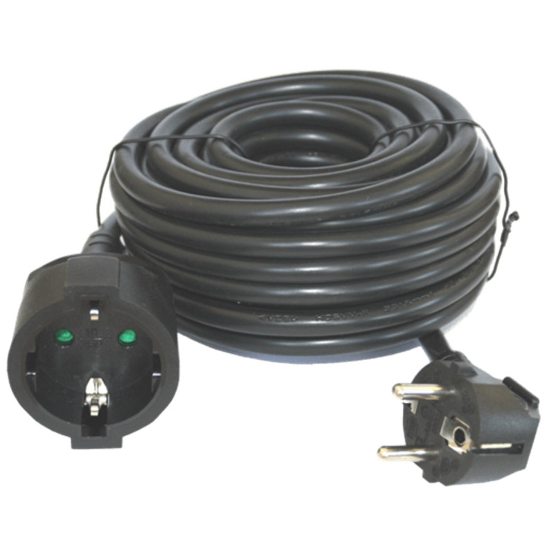 Cable prolongador de corriente silver electrics 2m -  3x 1.5mm -  250v -  16a -  3.500w negro - 9222