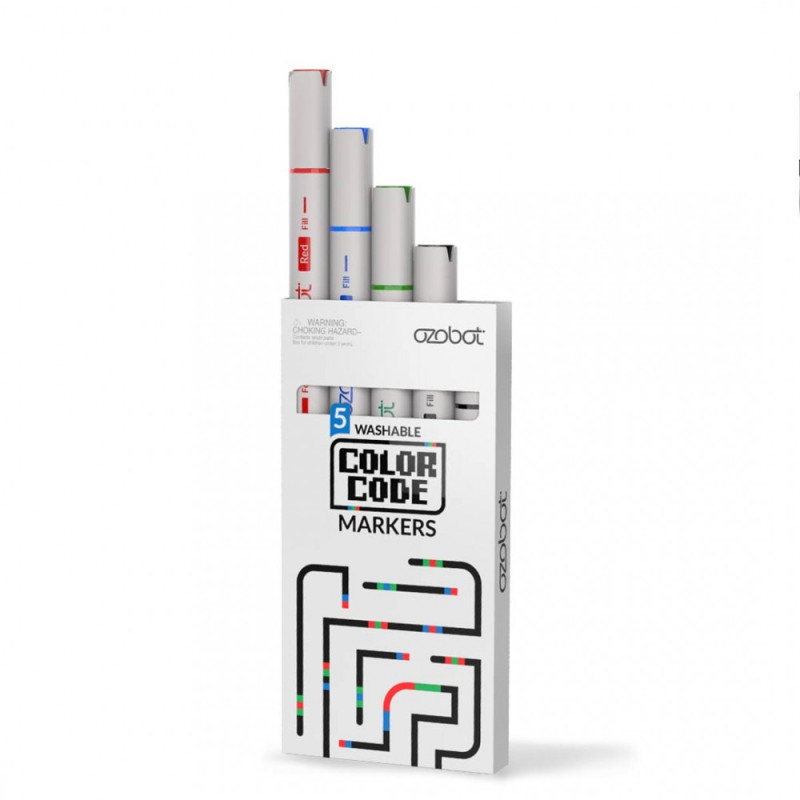 Rotuladores ozobot color code doble punta colores negro rojo azul verde - 30002MRK
