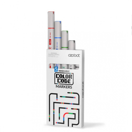 Rotuladores ozobot color code doble punta colores negro rojo azul verde - 30002MRK