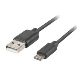 Cable micro usb a usb 2.0 lanberg 3m -  macho - macho -  negro - CA-USBM-20CU-0030-BK