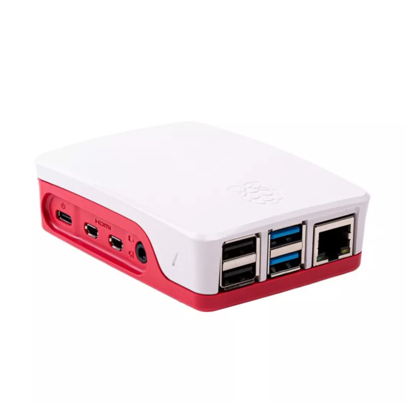 Carcasa raspberry pi 4 roja y blanca - CASEOFFPI4-RW
