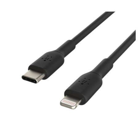 Cable lightning a usb tipo c belkin 2m -  macho - macho -  negro -  trenzado - CAA003BT2MBK