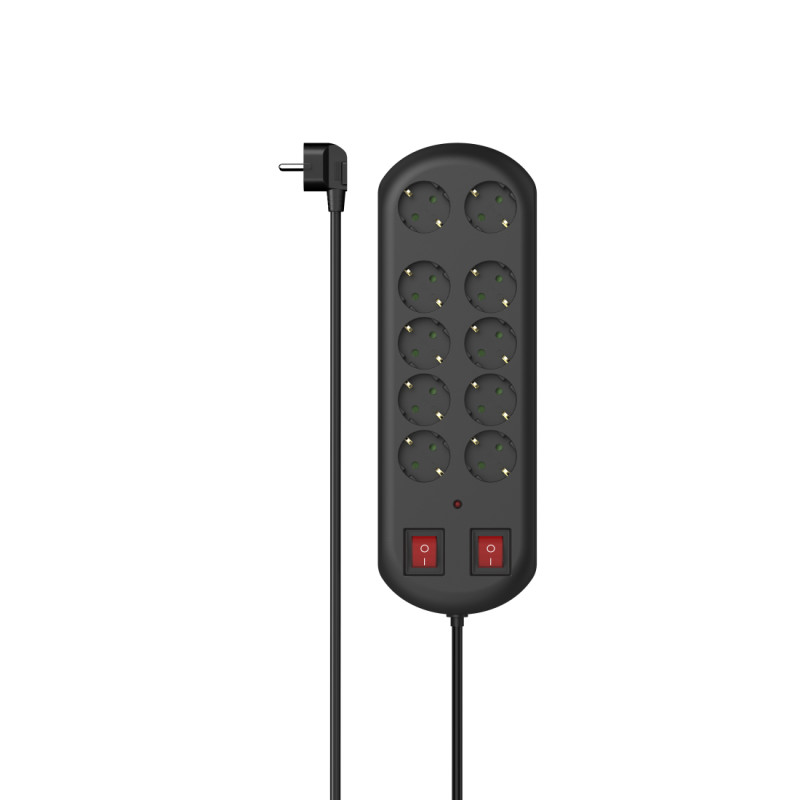 ÷ Regleta alimentacion hama con 10 tomas 2x interruptor 2m color negro - 223164