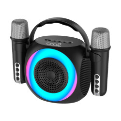 Altavoz Bluetooth Universal Música 6W COOL Mini Karaoke Party + 2 Micrófonos Negro - 8434847070735