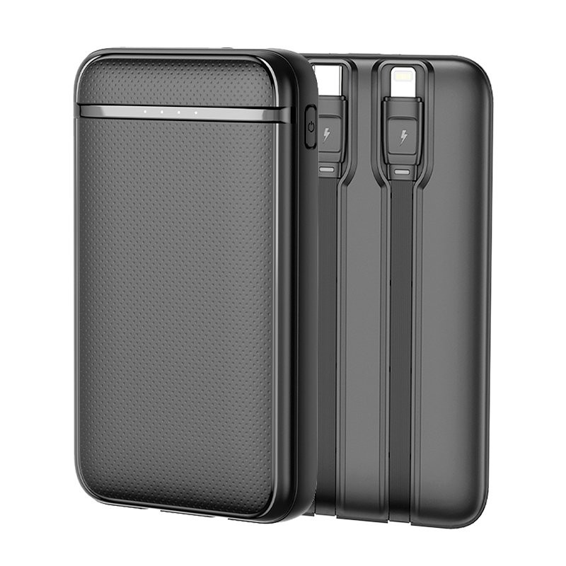 Bateria Externa Power Bank 5000 mAh COOL (2 Cables: TIPO C / Lightning) Negro - 8434847074610
