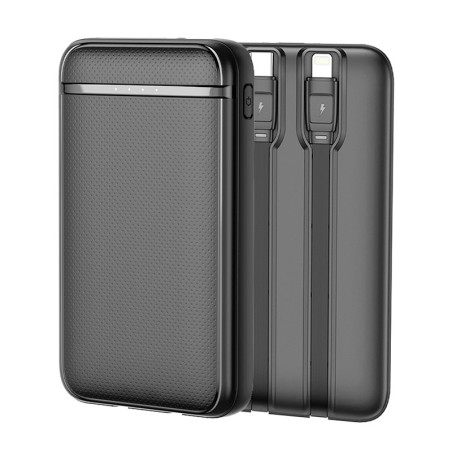 Bateria Externa Power Bank 5000 mAh COOL (2 Cables: TIPO C / Lightning) Negro - 8434847074610