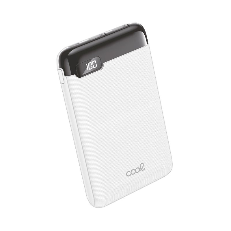 Bateria Externa Power Bank 5000 mAh Display COOL 10W Blanco - 8434847069609
