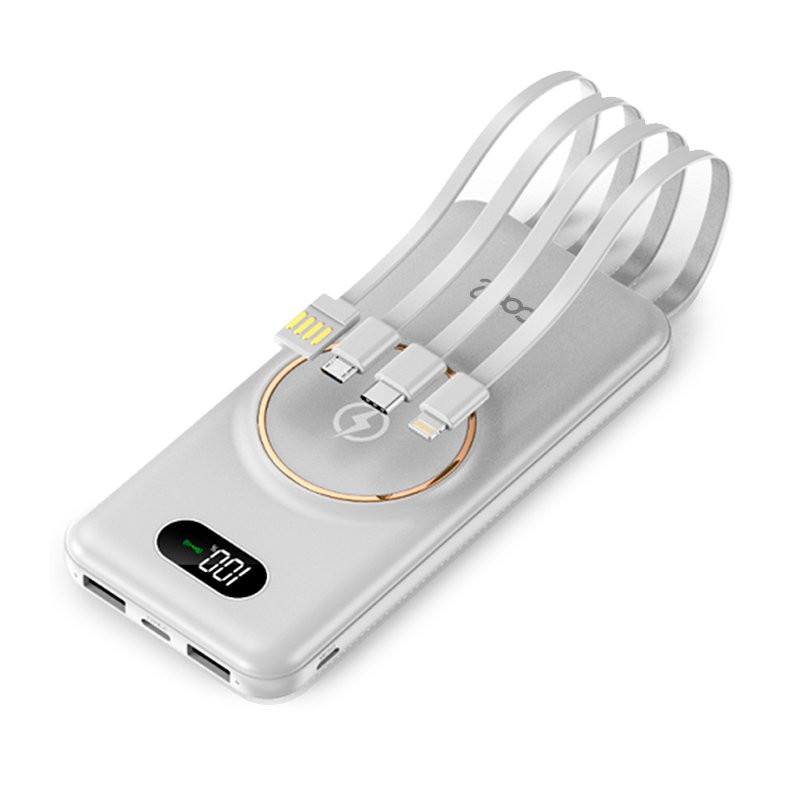 Batería Externa Universal Power Bank 10.000 mAh + Qi Carga Inalámbrica (4 conexiones) Blanco - 8434847060750