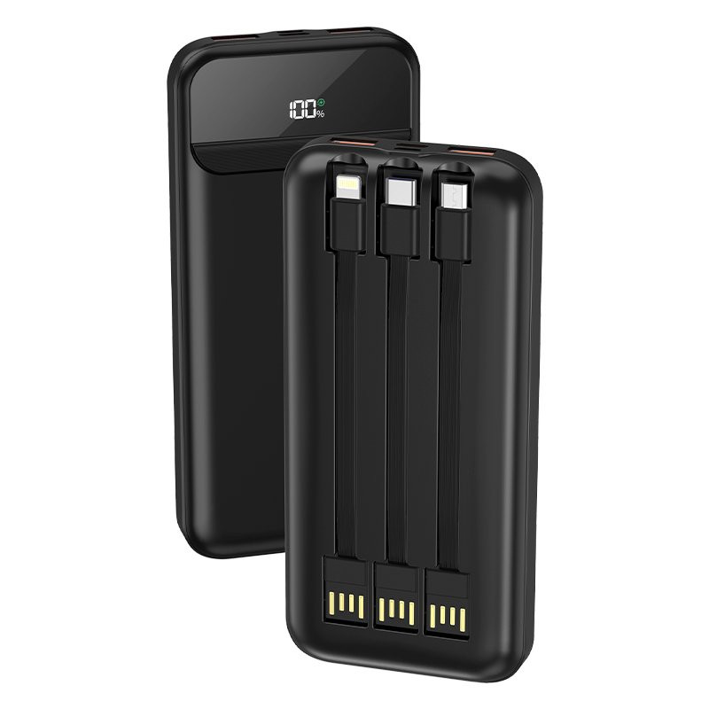 Batería Externa Universal Power Bank 10.000 mAh Carga Rápida 22.5W (3 cables) Negro - 8434847069623