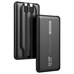 Batería Externa Universal Power Bank 10.000 mAh PD 22.5W (2 cables) Negro - 8434847074528