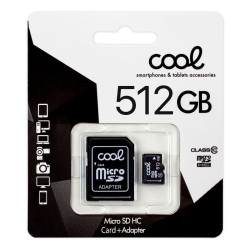 Tarjeta Memoria Micro SD con Adaptador x512 GB COOL (Clase 10) - 8434847078601